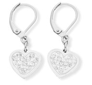 Ewena earrings heart with crystals - Earrings