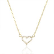 BEALIO 14290 Gold-Plated Silver Heart Necklace, 40+5 cm (Ag 925/1000; approx. 1.68 g) - Necklace