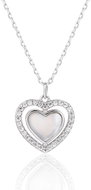 BEALIO 14292 Silver Heart Necklace with Mother of Pearl, 42+3cm (Ag 925/1000; approx. 2.32g) - Necklace