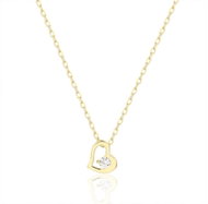 BEALIO 14294 Gold-Plated Silver Heart Necklace, 40+5 cm (Ag 925/1000; ? 1.35g) - Necklace