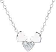 BEALIO 11129 Silver Necklace Delicate Hearts, 45+5cm (Ag 925/1000; ? 2.14g) - Necklace