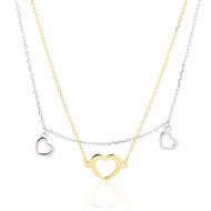 BEALIO 13918 Silver Heart Trio Necklace, 40+5 cm (Ag 925/1000; approx. 2.86g) - Necklace