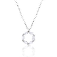 BEALIO 14284 Silver Necklace Circle with Zircons, 40+5cm (Ag 925/1000; ? 1.55g) - Necklace