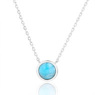 BEALIO 14310 Silver Necklace with Round Larimar 10mm, 40+5cm (Ag 925/1000; approx. 3.09g) - Necklace