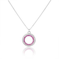 BEALIO 13481 Silver Necklace with Red Zircon Circle Venezia, 40+5 cm (Ag 925/1000; ? 2.03g) - Necklace