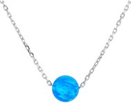 BEALIO 09067 Silver Necklace Ball 7mm Blue Opal, 40+5cm (Ag 925/1000; ? 1.64g) - Necklace