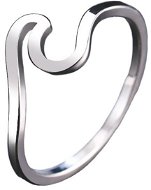 STYLE4 Prsten s vlnou Wave, stříbrná ocel - Prsten