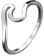 STYLE4 Wave ring, silver steel, 53 - Ring