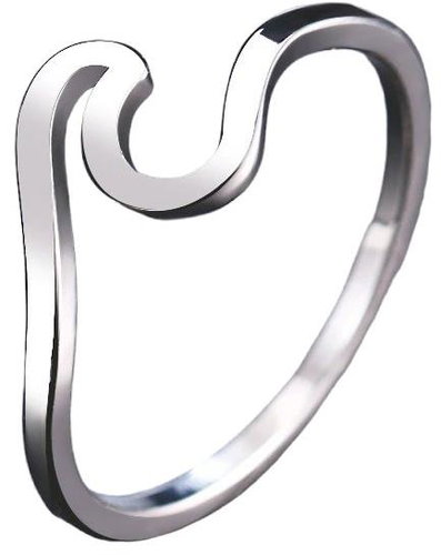 STYLE4 Wave ring, silver steel, 57 - Ring - Main image