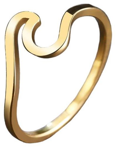 STYLE4 Wave ring, golden steel, 57 - Ring - Main image