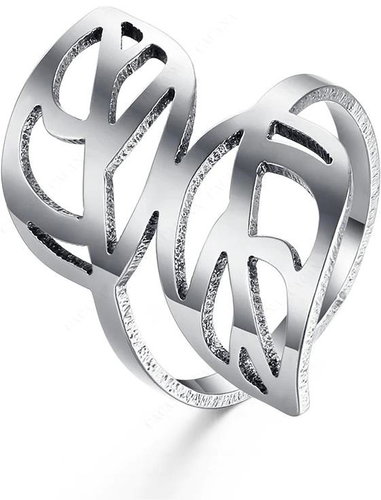 STYLE4 Leaf ring, silver steel, 50 - Ring - Main image