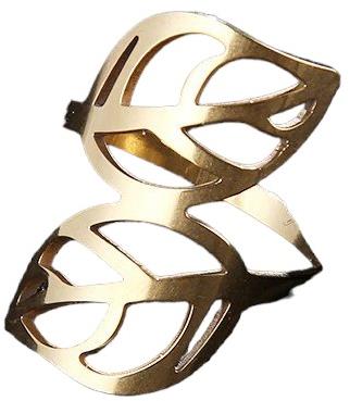 STYLE4 Prsten Leaf, zlatá ocel - Ring - Main image