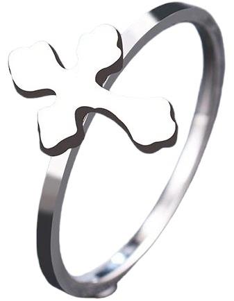 STYLE4 Cross ring, silver steel, 50 - Ring - Main image