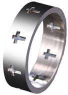 STYLE4 Ring with crosses Century, silver steel, 50 - Ring
