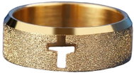 STYLE4 Třpytivý prsten s křížkem, zlatá ocel, 59-60 - Ring