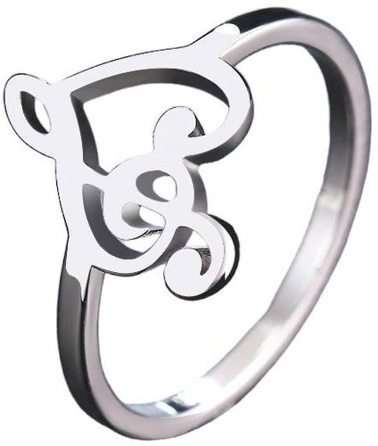 STYLE4 Heart ring Violino, silver steel, 50 - Ring - Main image