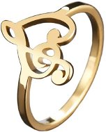 STYLE4 Prsten srdce Violino, zlatá ocel - Prsten