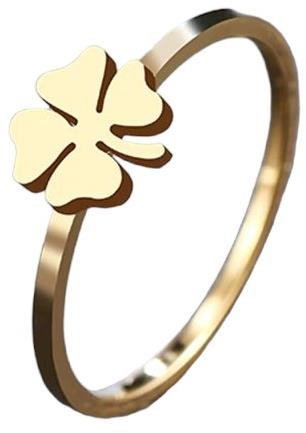 STYLE4 Clover Clover ring, golden steel, 53 - Ring - Main image