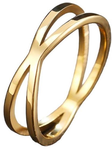STYLE4 Ring River, golden steel, 57 - Ring - Main image