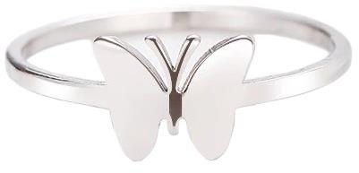 STYLE4 Ring - butterfly with full wings, silver steel, 62 - Ring - Main image