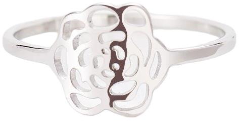STYLE4 Ring with rose, silver steel, 50 - Ring - Main image