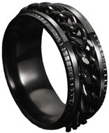 STYLE4 Chain ring with black chain, black steel, 62 - Ring
