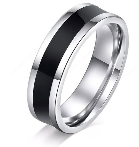STYLE4 Ring Black, silver steel, 65-66 - Ring - Main image