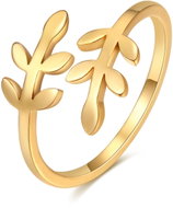 STYLE4 Prsten s lístky Grow, zlatá ocel, 59-60 - Ring