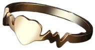 STYLE4 Heart Ring with Cardiogram Beat, golden steel, 53 - Ring