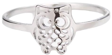 STYLE4 Ring with owl, silver steel, 57 - Ring - Main image
