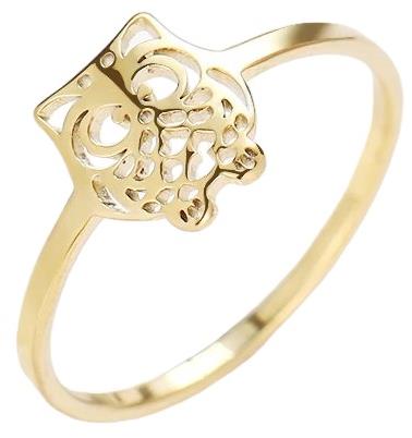 STYLE4 Prsten se sovou, zlatá ocel, 57 - Ring - Main image