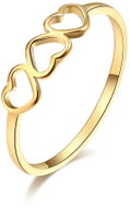 STYLE4 Ring with three hearts, golden steel, 62 - Ring