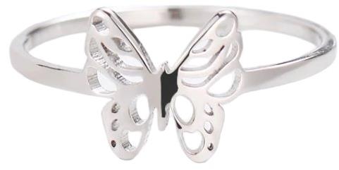 STYLE4 Ring with butterfly - Butterfly, silver steel, 53 - Ring - Main image