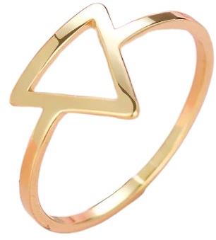 STYLE4 Ring with triangle, golden steel, 50 - Ring - Main image