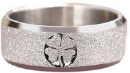 STYLE4 Třpytivý prsten se čtyřlístkem, stříbrná ocel, 59-60 - Ring