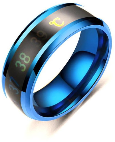 STYLE4 Body temperature ring, blue steel, 57 - Ring - Main image