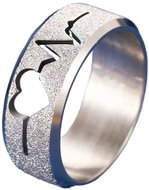 STYLE4 Třpytivý prsten Maya s kardiogramem, stříbrná ocel - Ring