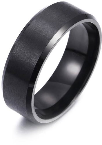 STYLE4 Prsten Massive, černá ocel - Ring - Main image