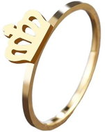 STYLE4 Prsten s korunou, zlatá ocel, 53 - Ring