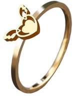 STYLE4 Winged Heart Ring, golden steel, 59-60 - Ring