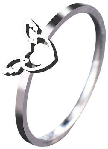 STYLE4 Ring Winged Heart, silver steel, 50 - Ring - Main image