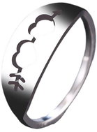 STYLE4 Prsten se dvěmi srdíčky a šípem, stříbrná ocel, 50 - Ring
