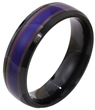 STYLE4 Ring with emotions, black steel, 62 - Ring - Main image