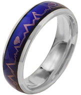 STYLE4 Prsten s emocemi - kardiogram, stříbrná ocel - Ring