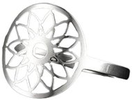 STYLE4 Ring with adjustable size - flower in circle, silver steel - Ring