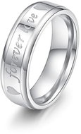 STYLE4 Prsteny pro páry (2 kusy) - Forever love, stříbrná ocel, 57 - Ring