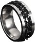 STYLE4 Prsten Chain s černým řetízkem, stříbrná ocel - Ring