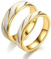 STYLE4 Ring for couples (1 piece) - Wedding, silver - gold steel, 57 (width 4mm) - Ring