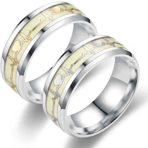 STYLE4 Shining ring with cardiogram, silver steel, 57 (silver cardiogram) - Ring - Main image