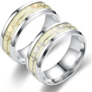 STYLE4 Shining ring with cardiogram, silver steel, 50 (gold cardiogram) - Ring